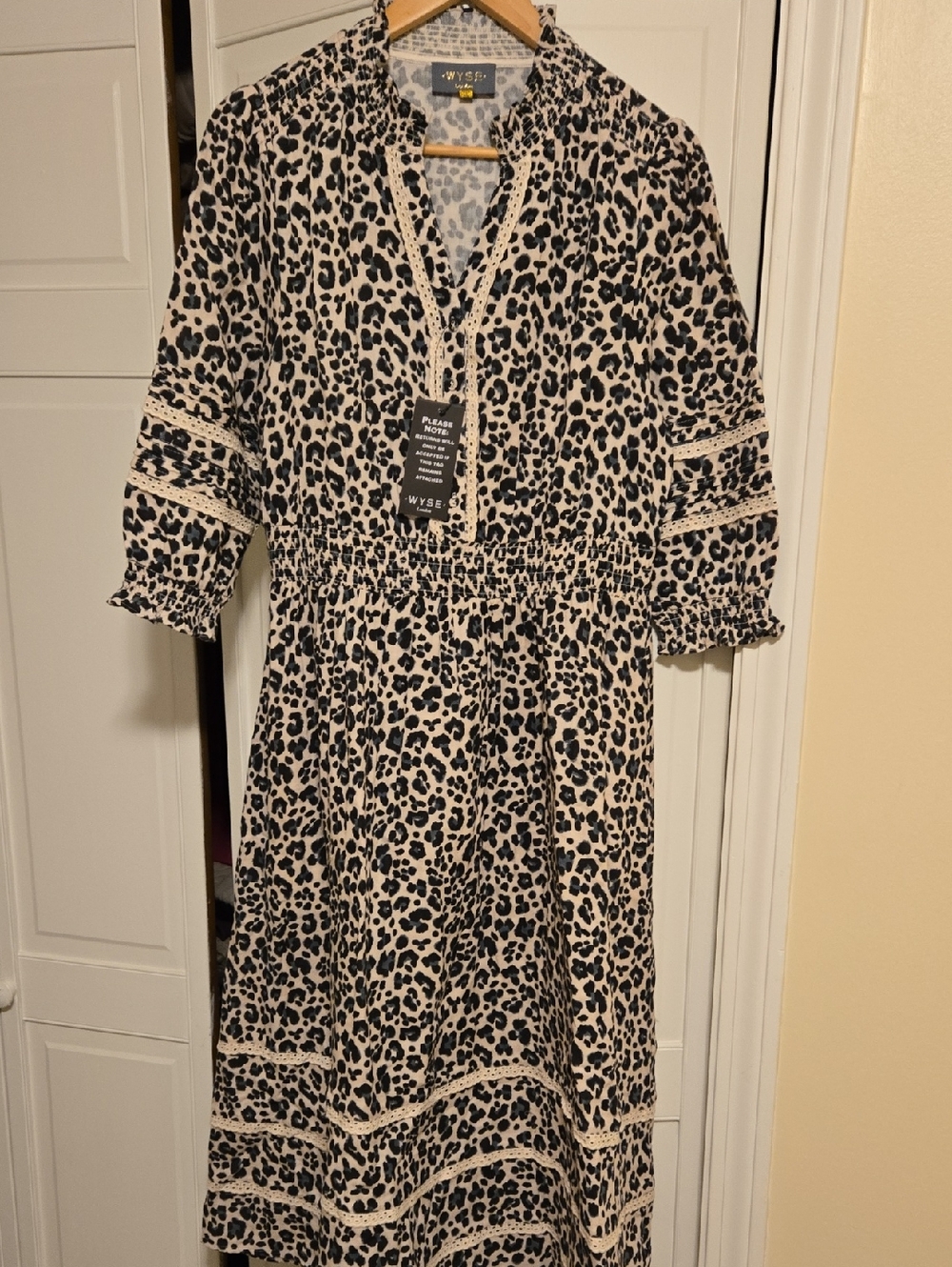 Wyse London Beige Leopard Print Midi Dress